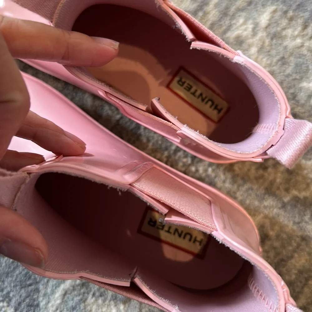 🎀HUNTER🎀 Pink Short Glossy Rain Boots 37 - Picture 4 of 9